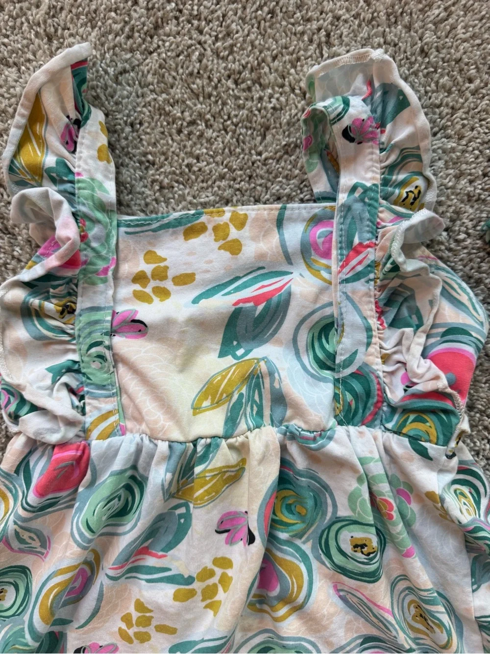 Girls 5T Summer Outfit Bundle  Floral sundress & top and short set 3 Piece Set